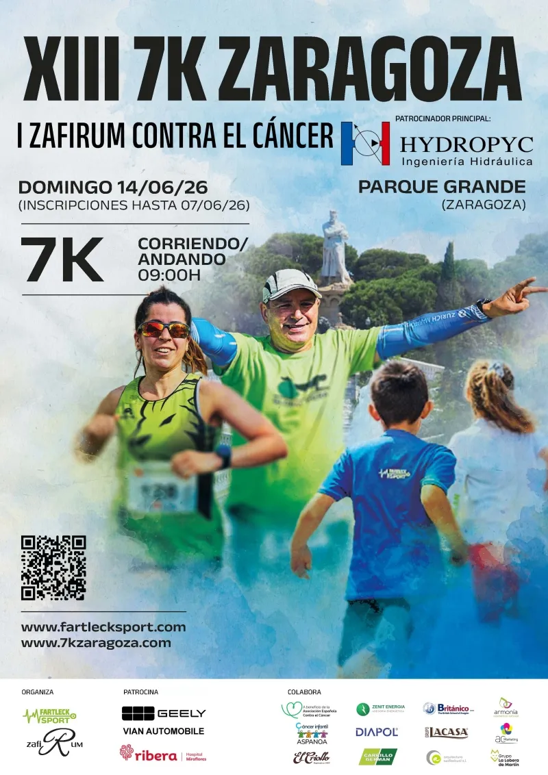Cartel XIII 7K Zaragoza Zafirum Contra el Cáncer