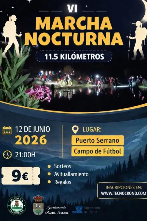 Cartel 6ª Marcha Nocturna Puerto Serrano