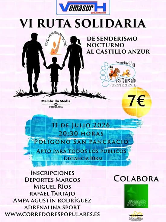 Cartel VI Ruta de Senderismo Nocturno al Castillo Anzur