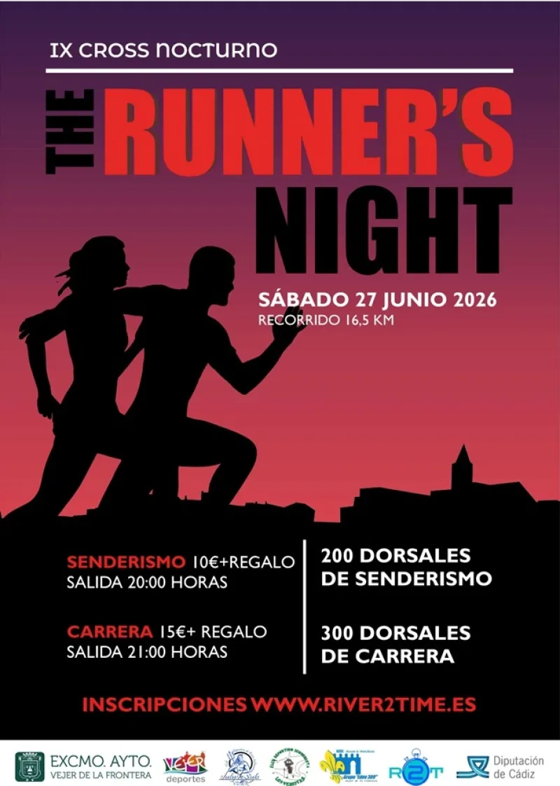 Cartel IX Cross Nocturno Ciudad de Vejer - The Runners Night 2026