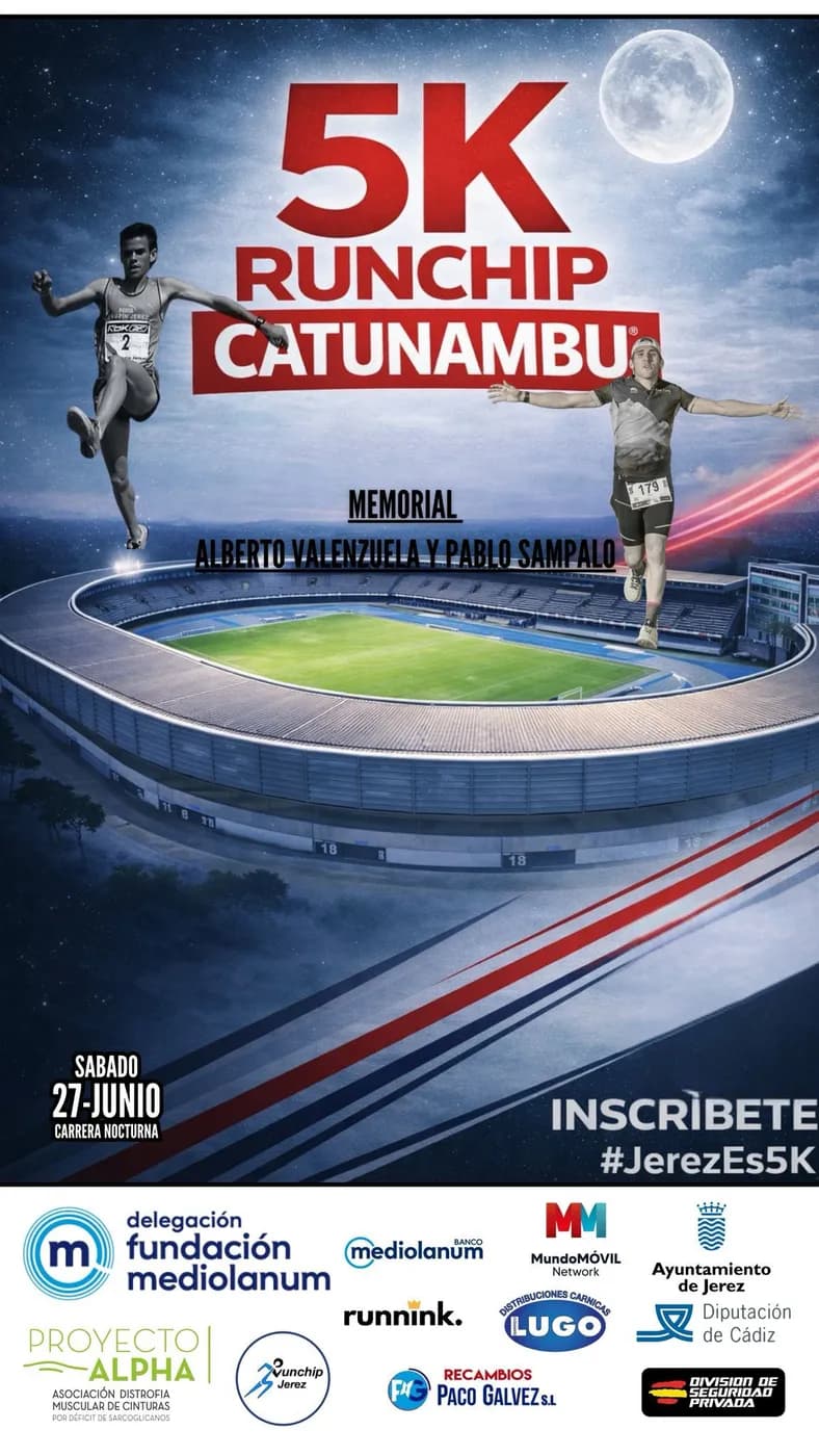Cartel 5K Nocturna RUNCHIP Catunambú