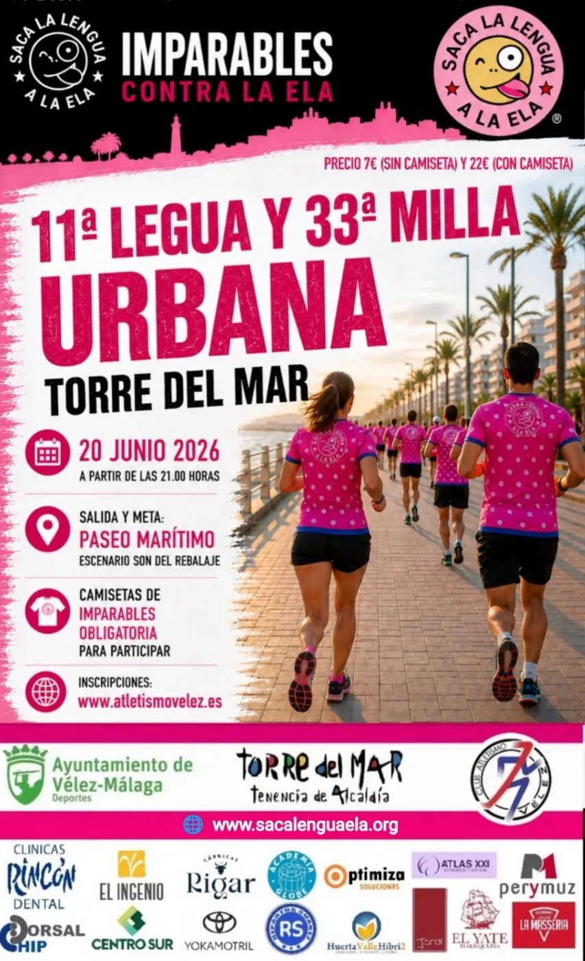 Cartel XI Legua y XXXIII Milla Nocturna Imparables Contra la ELA