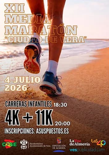 Cartel XII Media Maratón y 11K Ciudad de Vera
