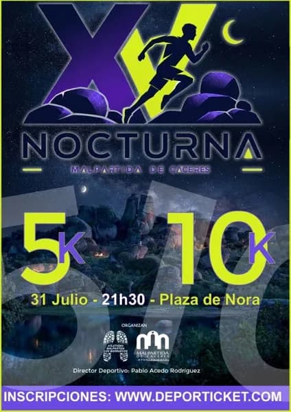Cartel XV Carrera Popular Nocturna Malpartida de Cáceres