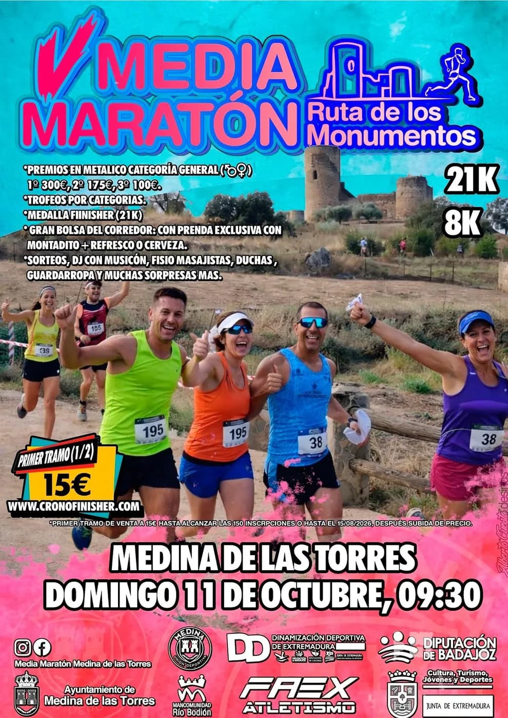 Cartel V Media Maratón Medina de las Torres