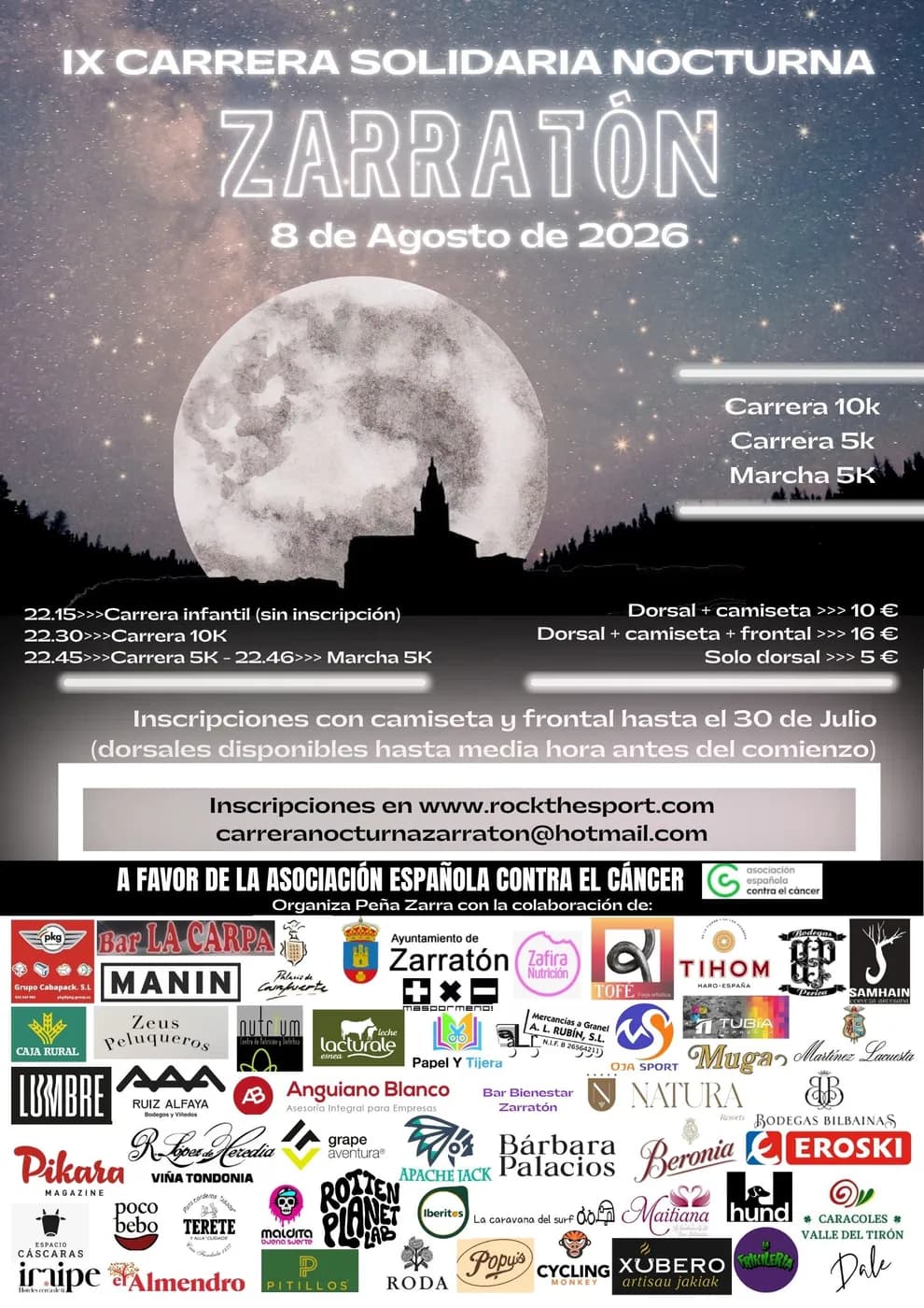 Cartel Carrera Nocturna Solidaria de Zarratón