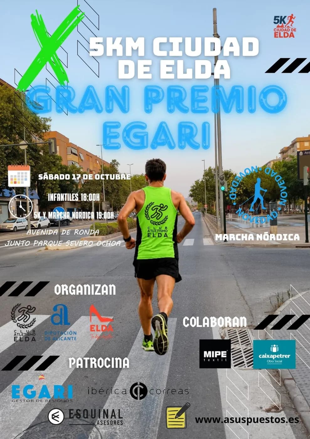 Cartel X 5K Ciudad de Elda — Gran Premio Egari