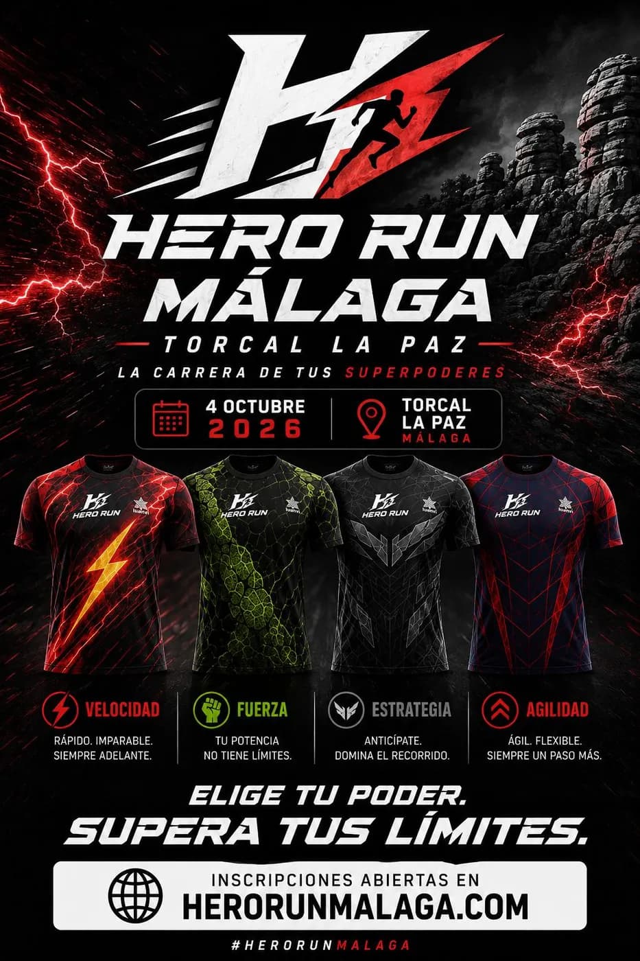 Cartel Hero Run Málaga 10K